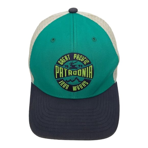 Patagonia Great Pacific Iron Works Mesh Snapback Cap Trucker Outdoor Hiking Hat - Picture 1 of 12